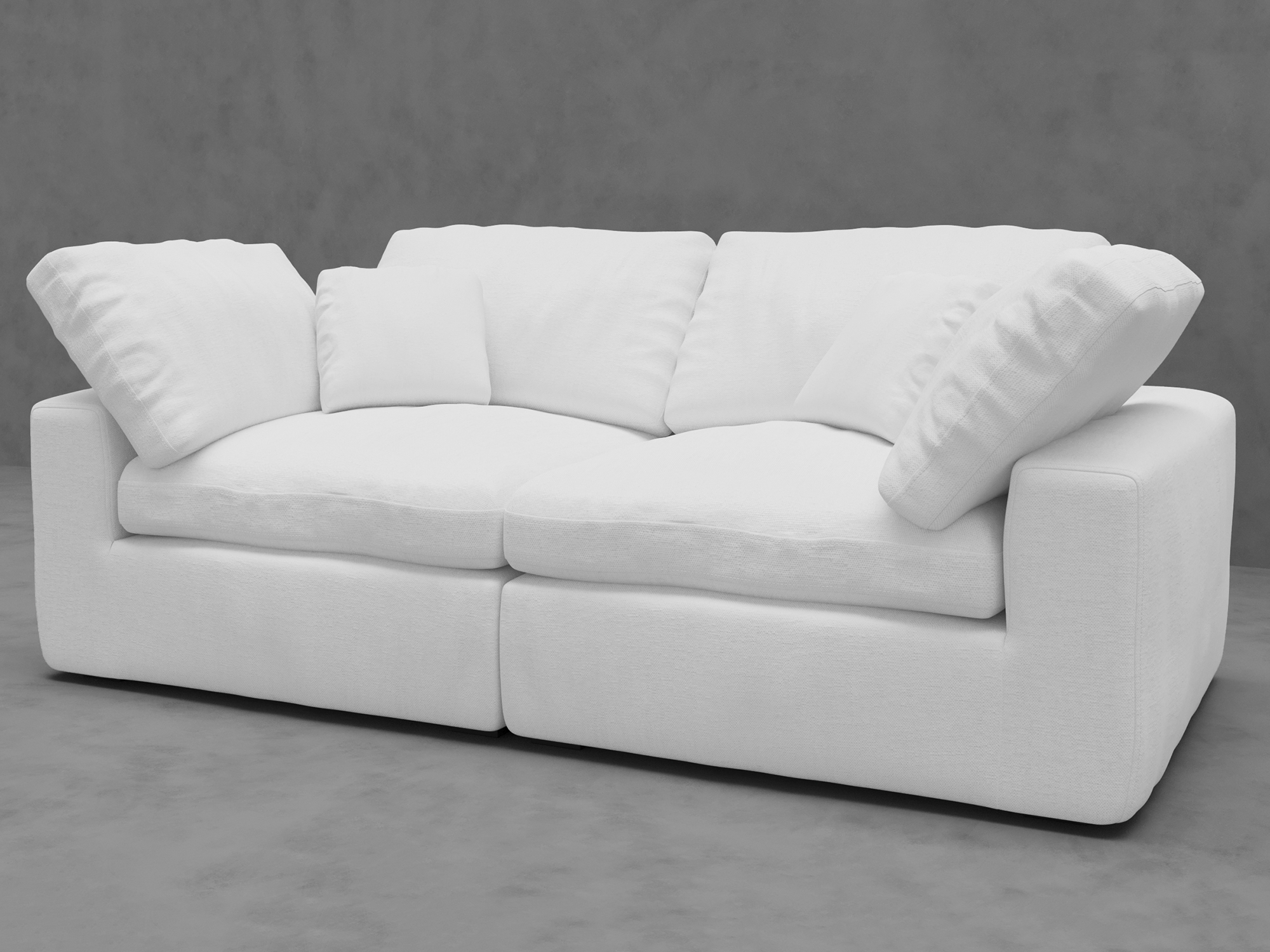 2-Piece Modular Loveseat with Down-Blend Cushions - Moisture-Repellent Fabric