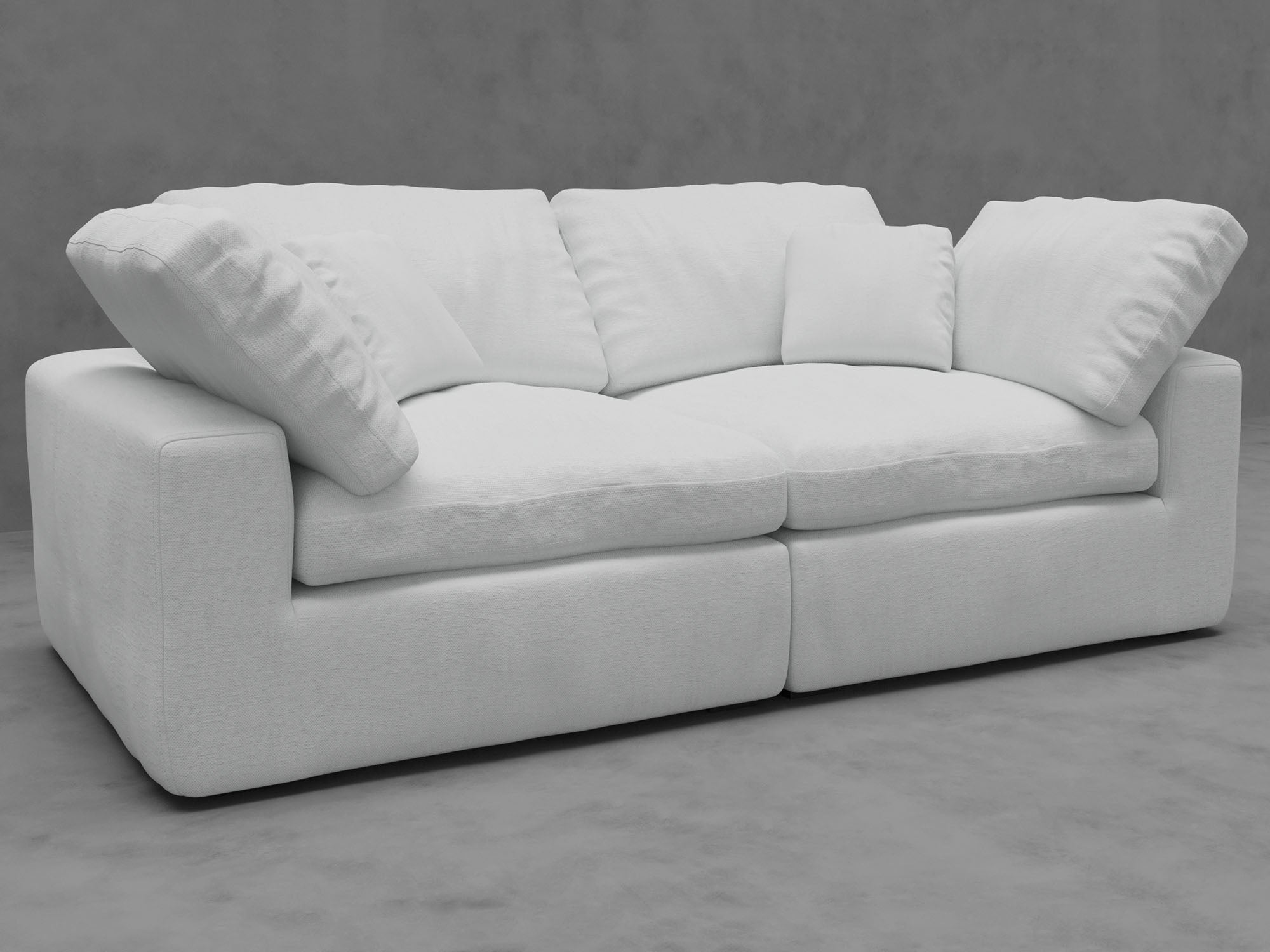 2-Piece Modular Loveseat with Down-Blend Cushions - Moisture-Repellent Fabric