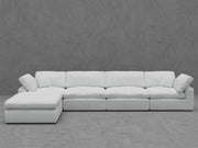 5-Piece Modular Sectional Sofa with Ottoman - Corner and Armless Chairs