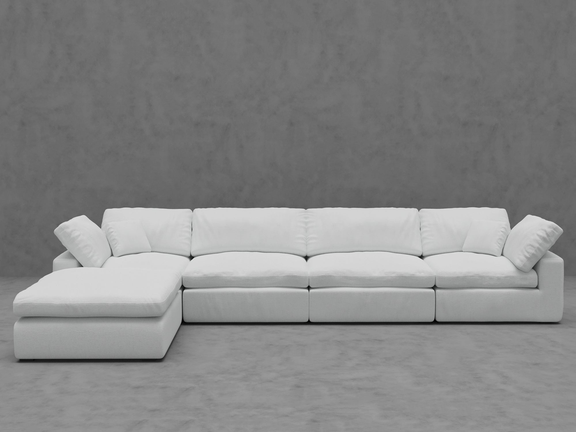 5-Piece Modular Sectional Sofa with Ottoman - Corner and Armless Chairs