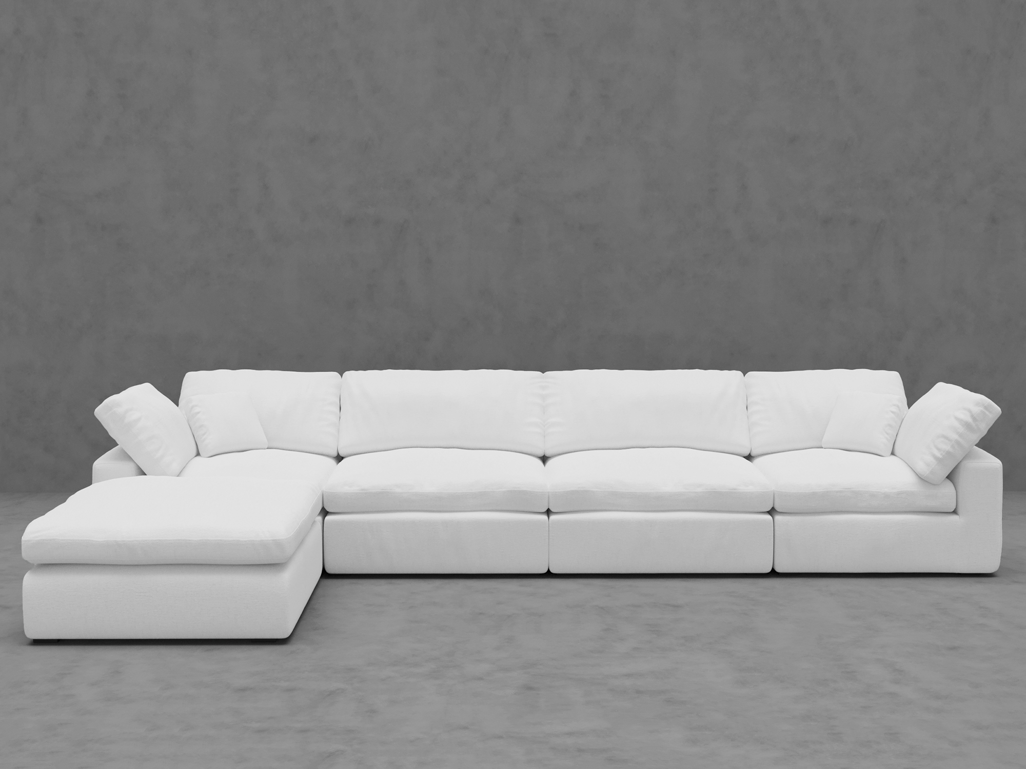 5-Piece Modular Sectional Sofa with Ottoman - Corner and Armless Chairs