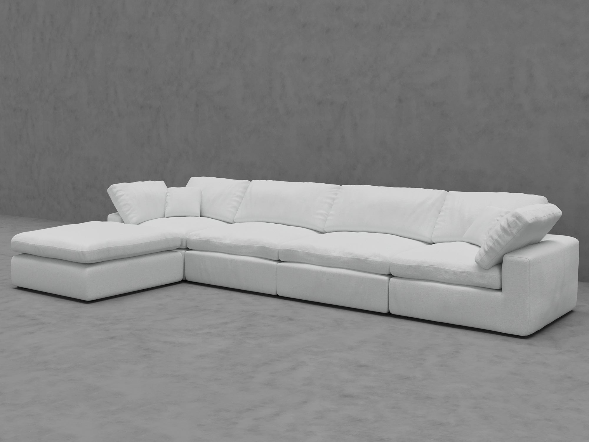 5-Piece Modular Sectional Sofa with Ottoman - Corner and Armless Chairs