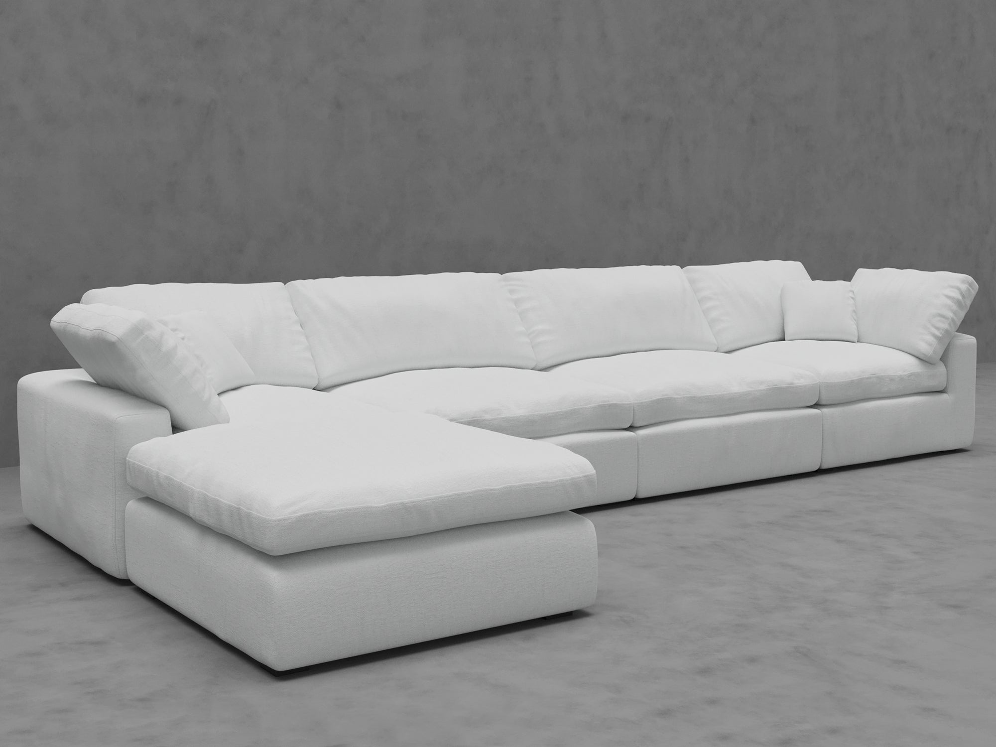 5-Piece Modular Sectional Sofa with Ottoman - Corner and Armless Chairs