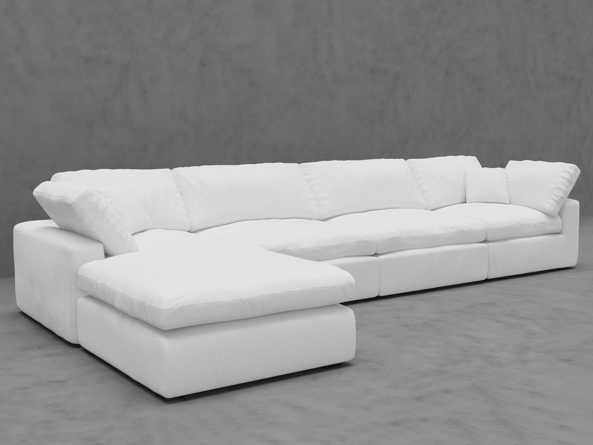 5-Piece Modular Sectional Sofa with Ottoman - Corner and Armless Chairs