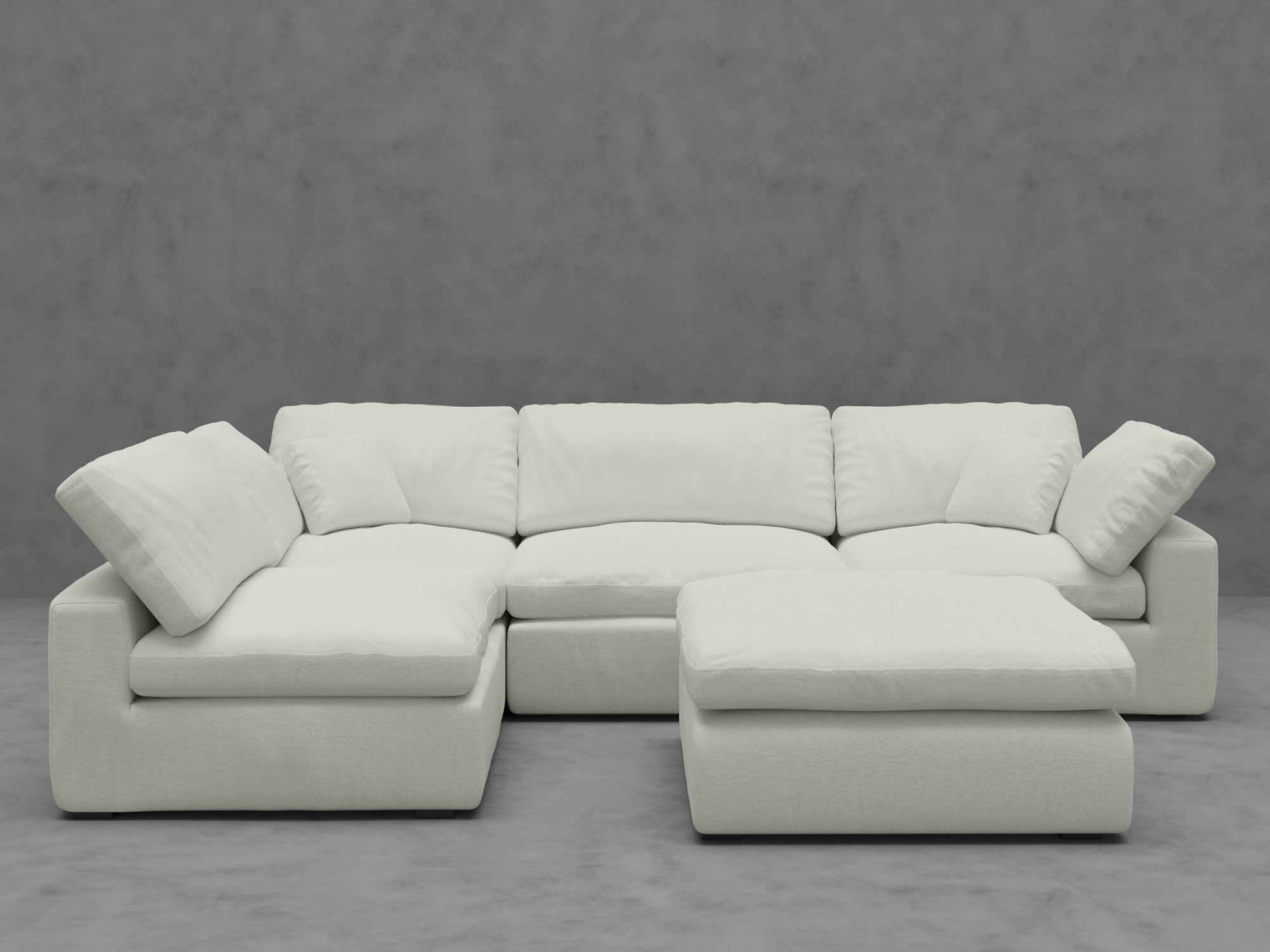 5-Piece Modular Sectional Sofa with Ottoman
