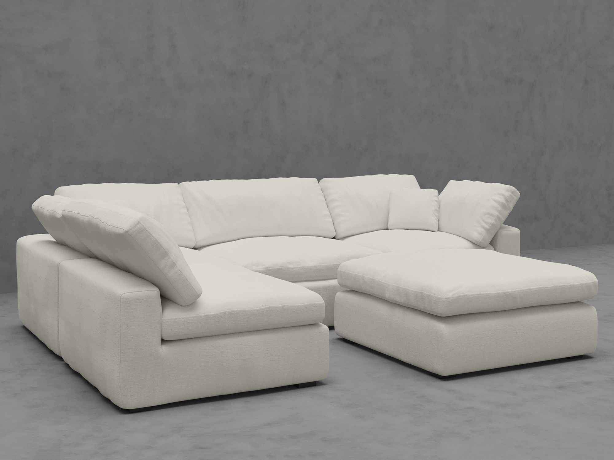 5-Piece Modular Sectional Sofa with Ottoman