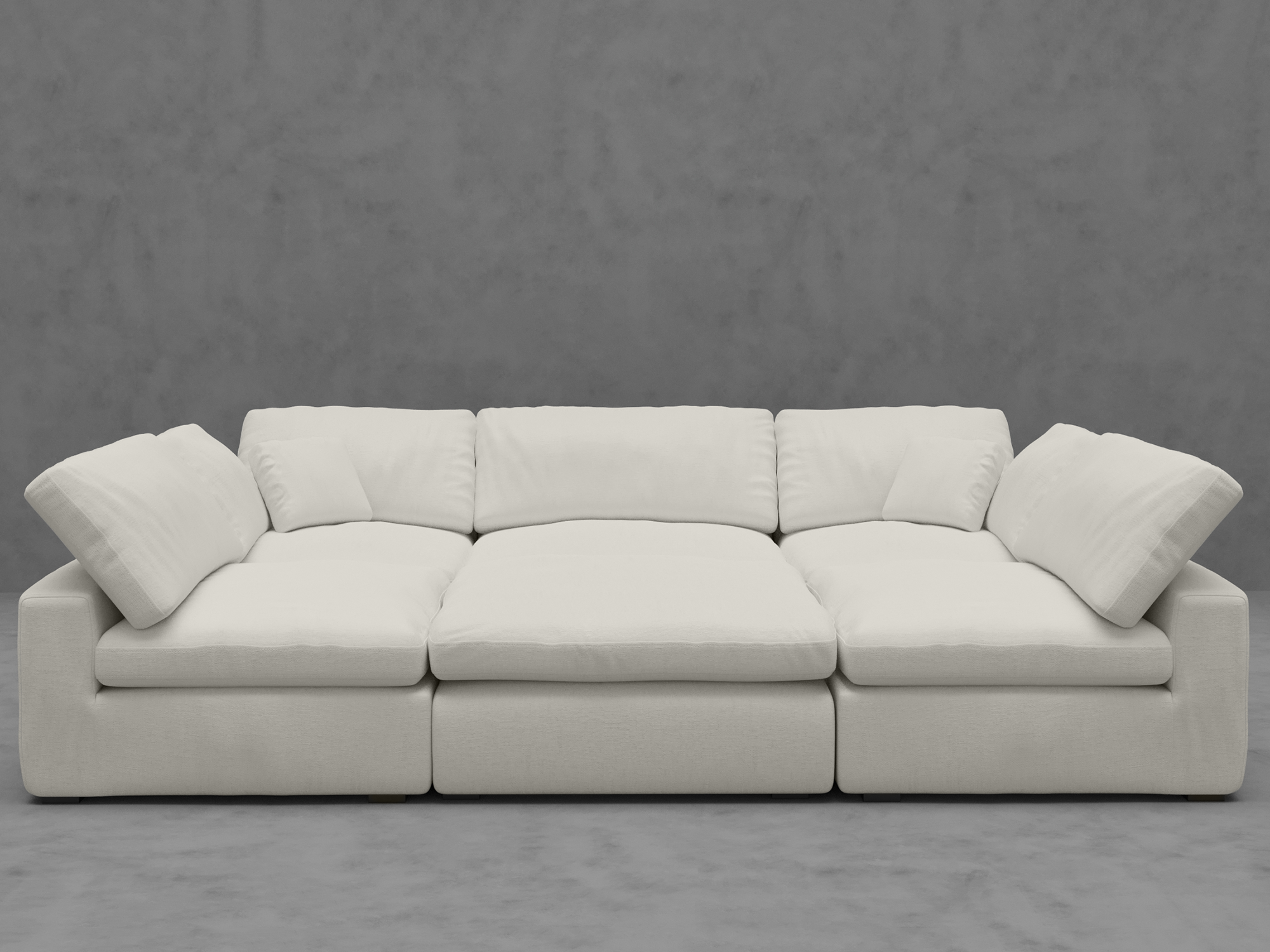 6-Piece Modular Sleeper Sofa with Ottoman - Convertible Sectional Bed