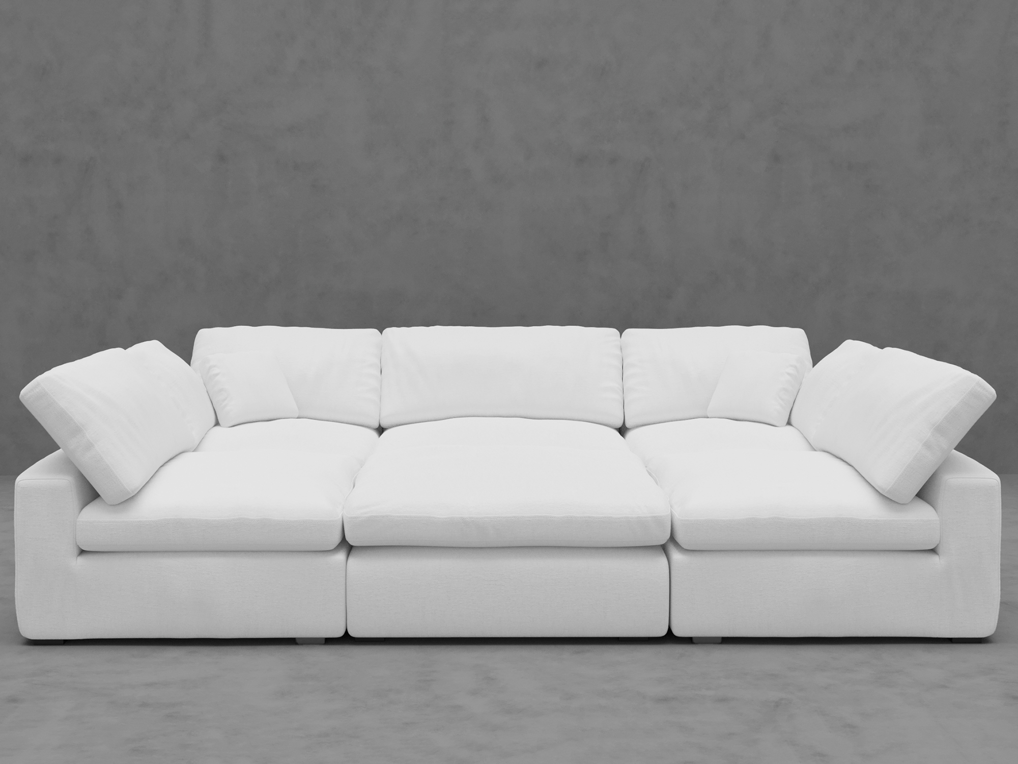 6-Piece Modular Sleeper Sofa with Ottoman - Convertible Sectional Bed