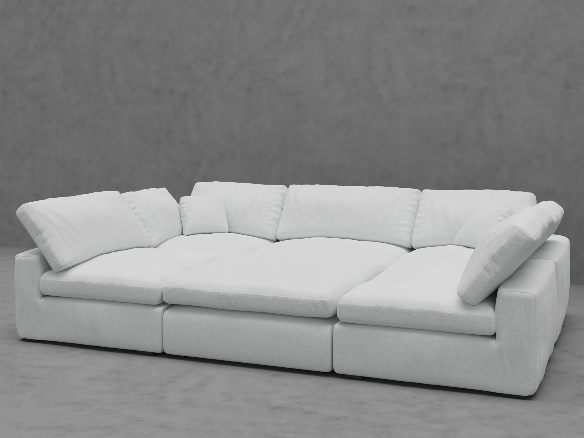 6-Piece Modular Sleeper Sofa with Ottoman - Convertible Sectional Bed