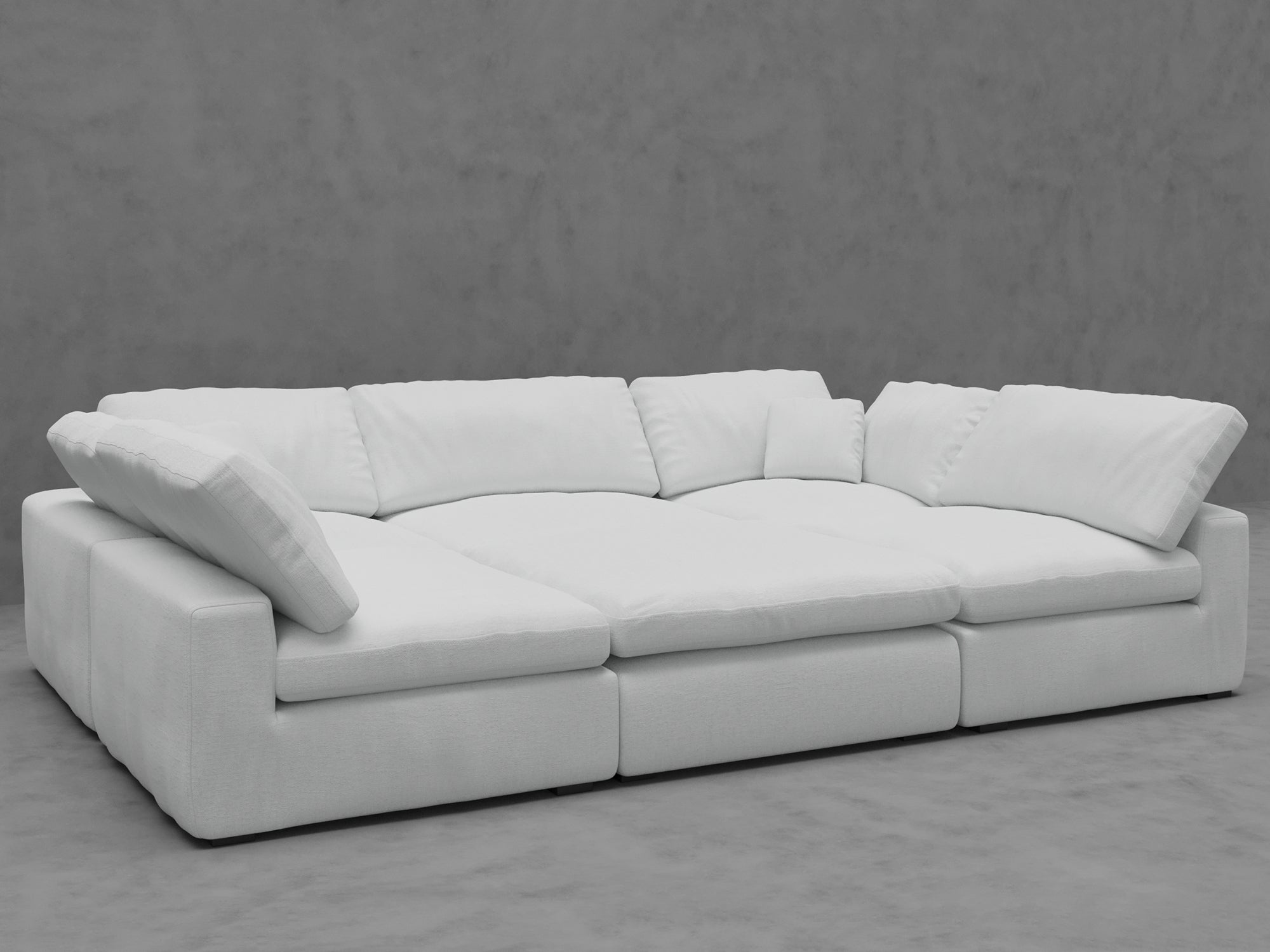 6-Piece Modular Sleeper Sofa with Ottoman - Convertible Sectional Bed