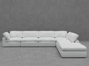 6-Piece Modular Sectional Sofa with Ottoman - Reversible Cushions