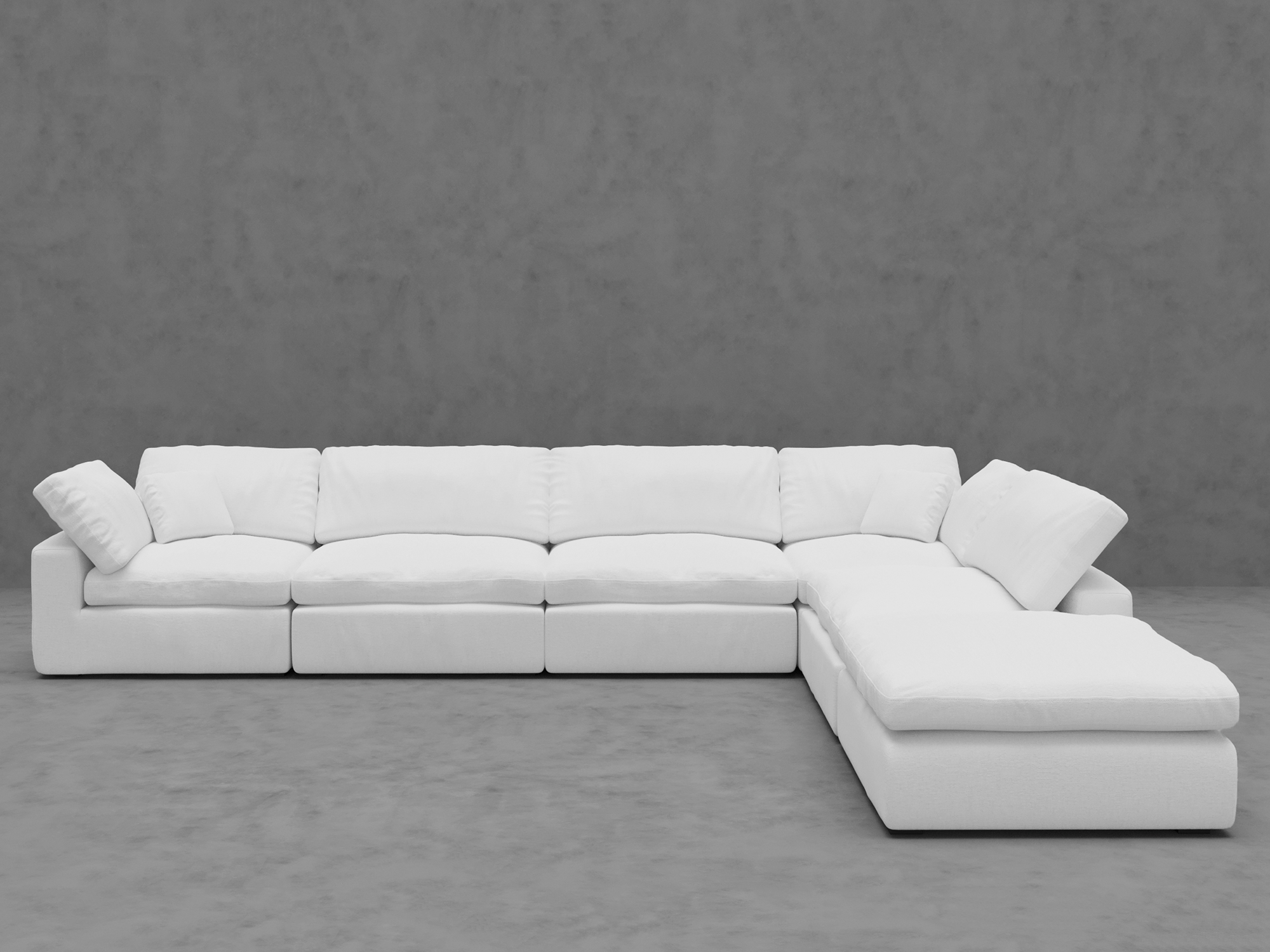 6-Piece Modular Sectional Sofa with Ottoman - Reversible Cushions