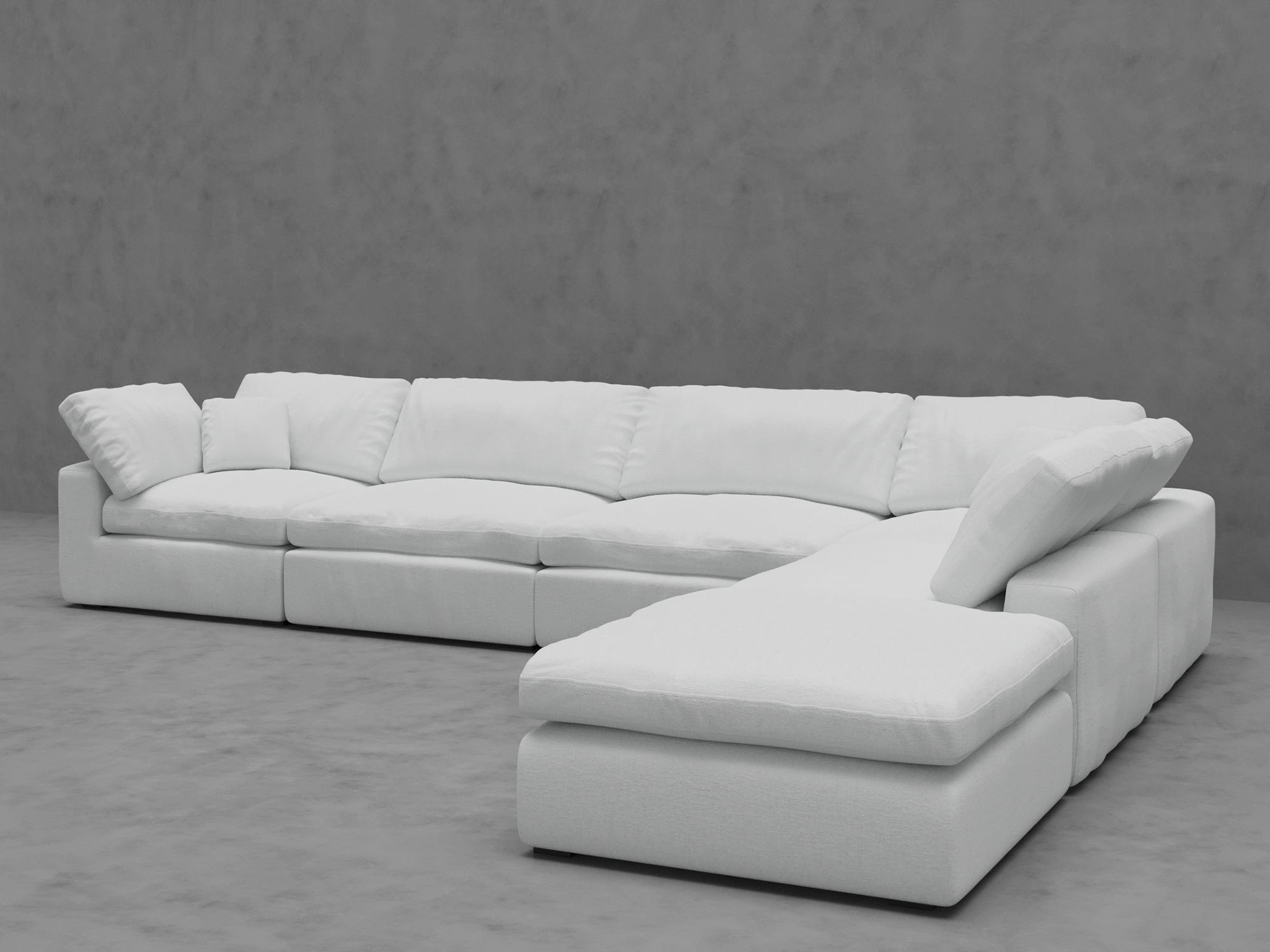 6-Piece Modular Sectional Sofa with Ottoman - Reversible Cushions