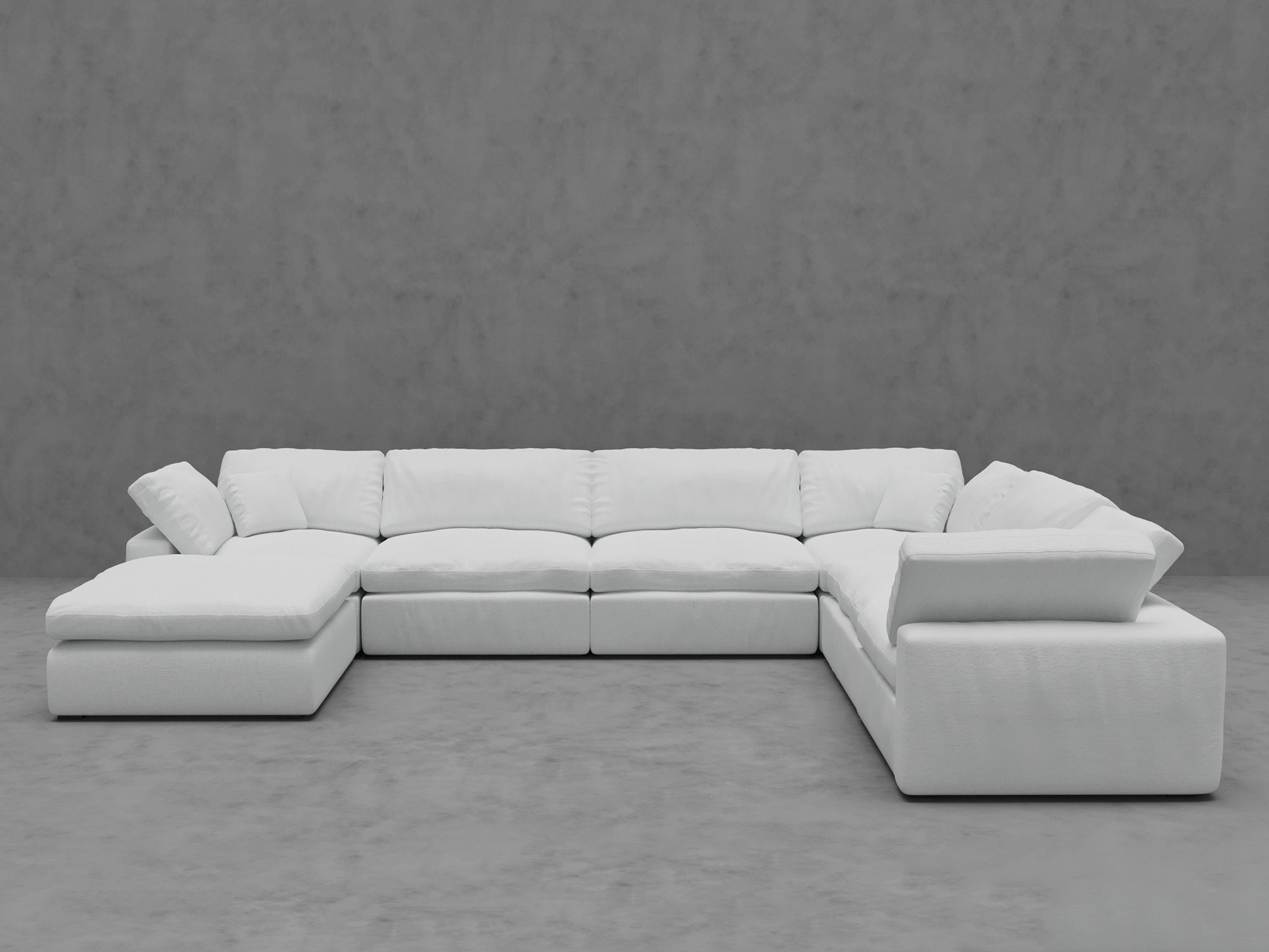 7-Piece Modular Sectional Sofa with Ottoman - Plush Down-Blend Cushions