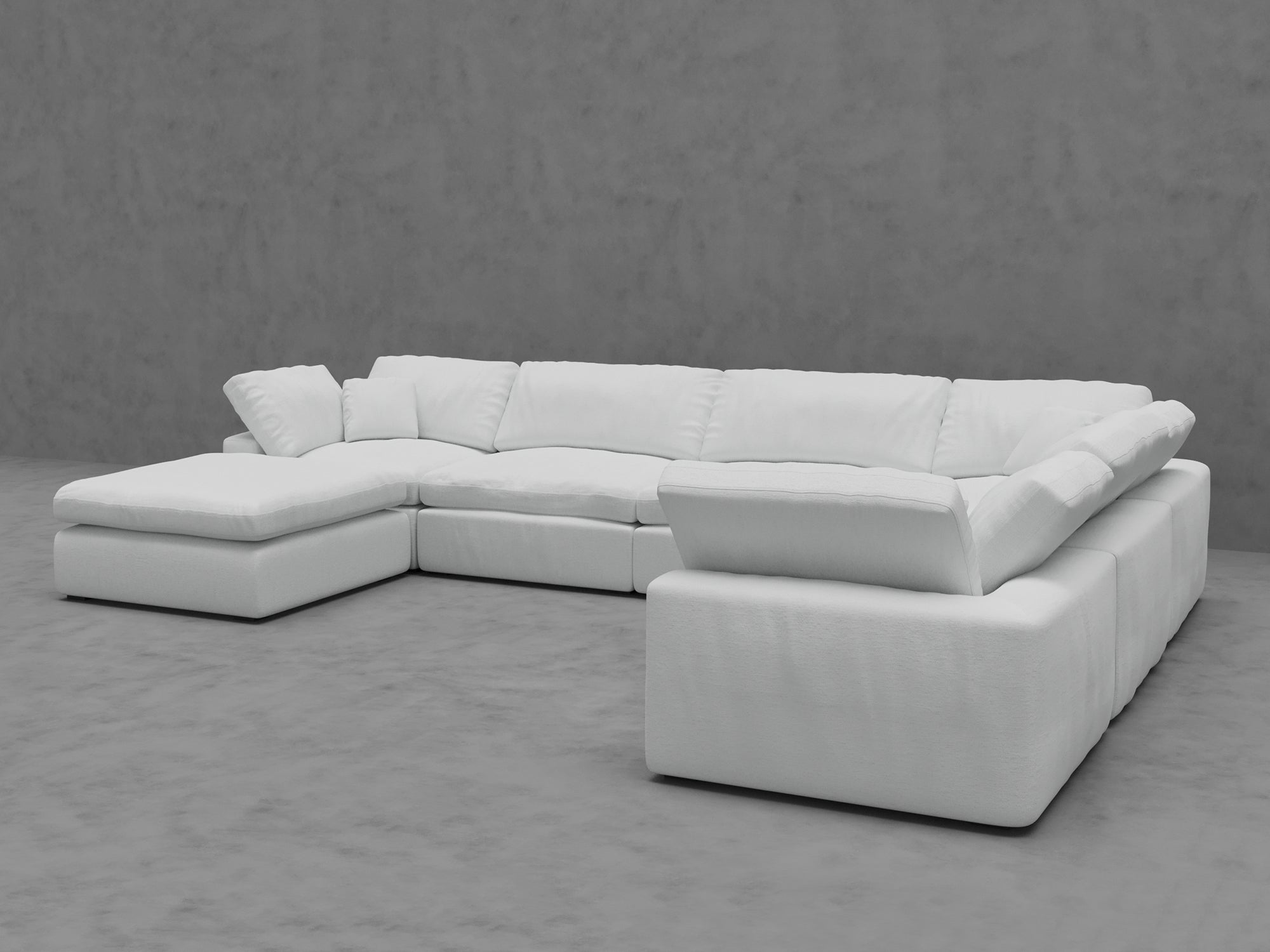 7-Piece Modular Sectional Sofa with Ottoman - Plush Down-Blend Cushions