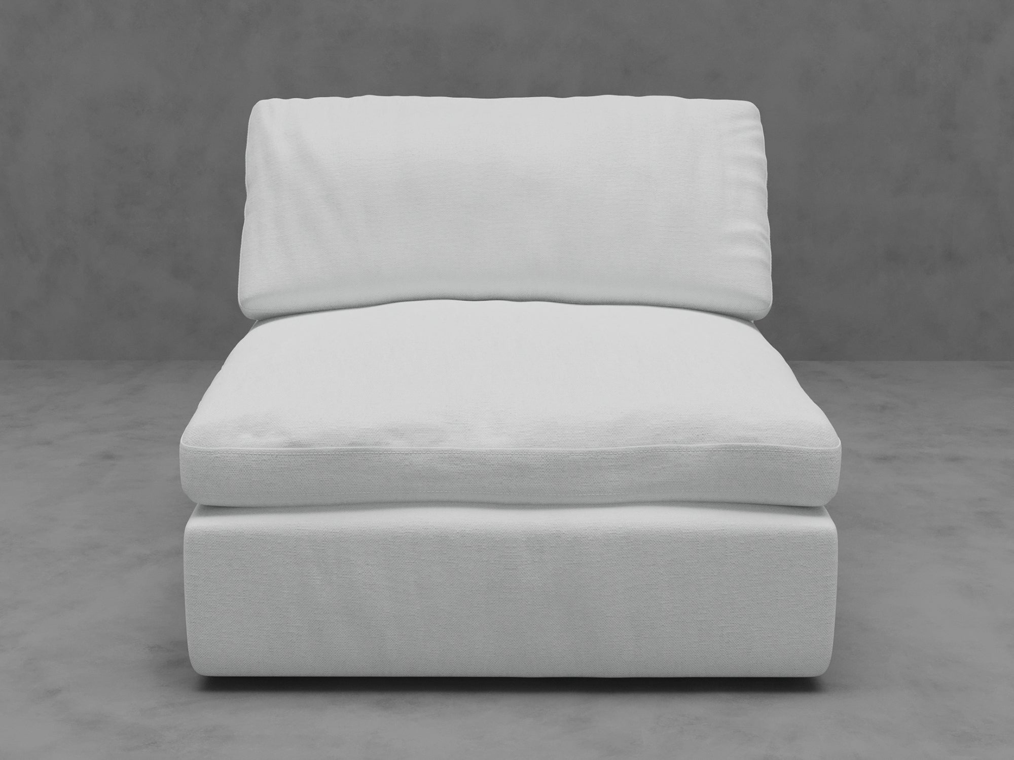 Modular Armless Chair with Down-Blend Cushions - Moisture-Repellent