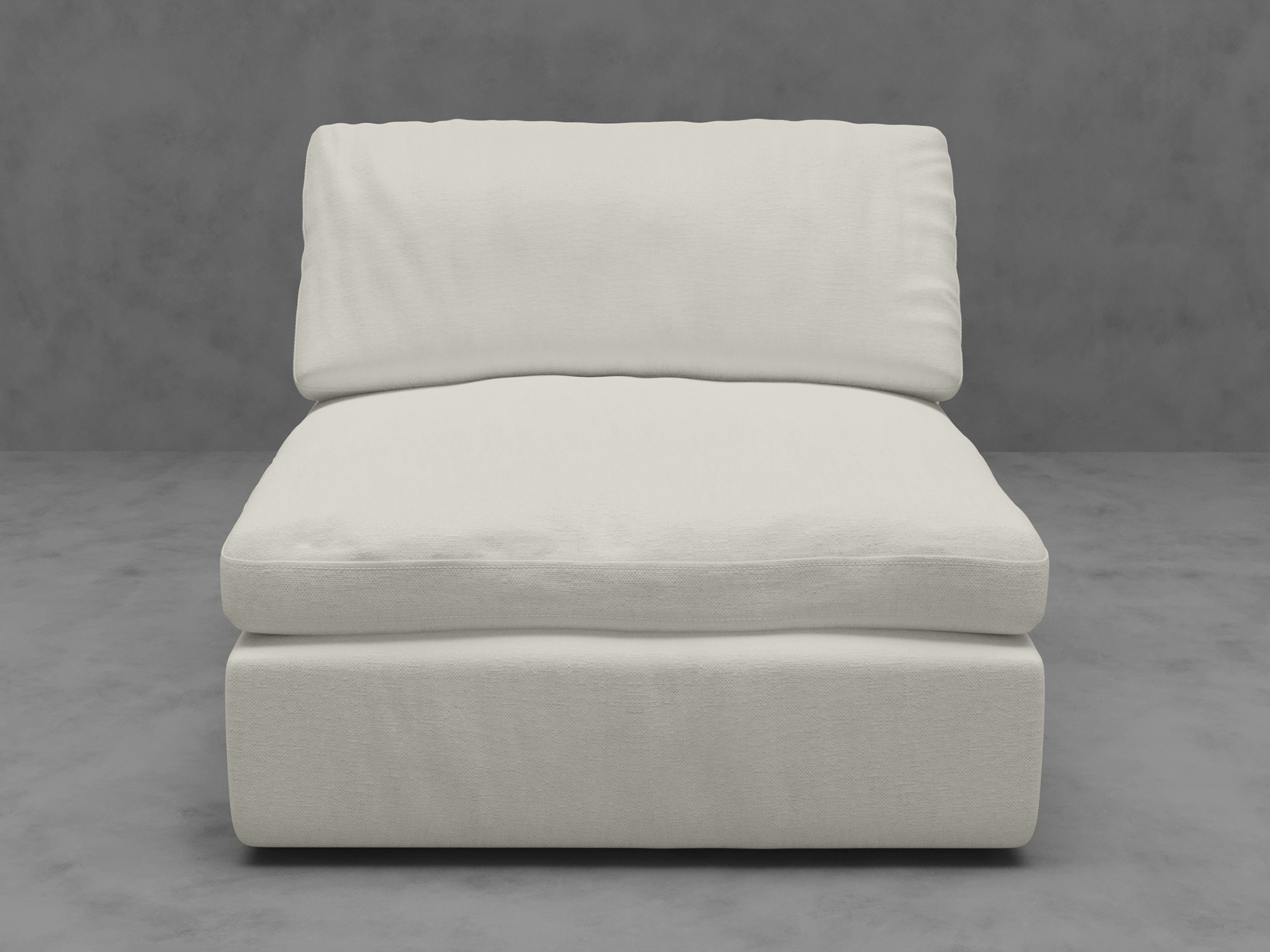 Modular Armless Chair with Down-Blend Cushions - Moisture-Repellent