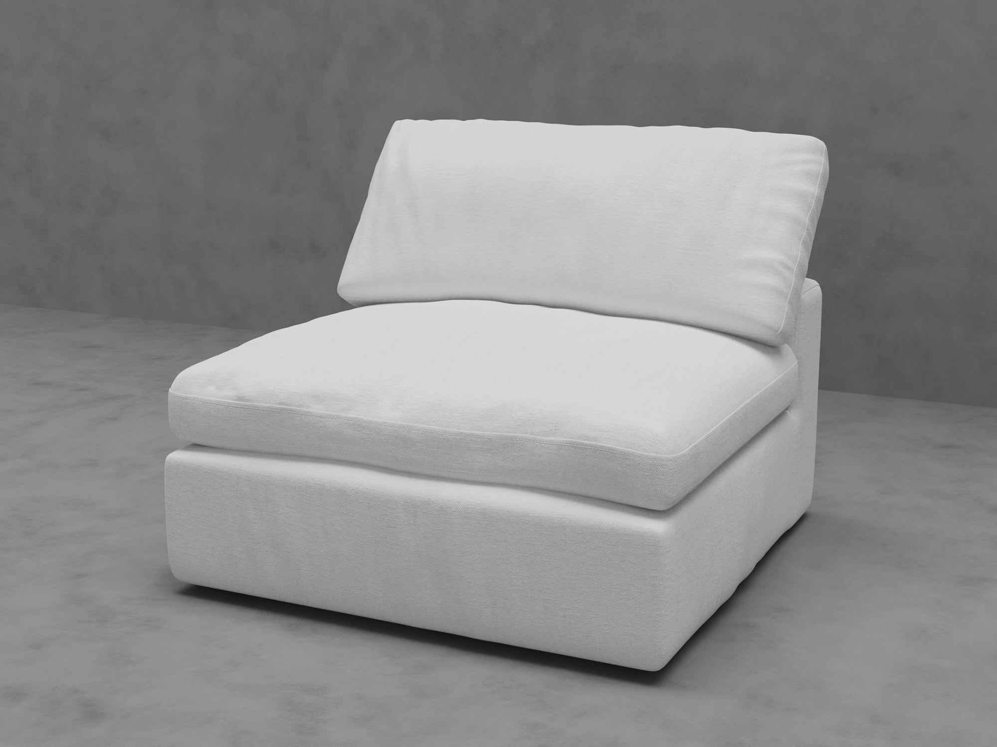 Modular Armless Chair with Down-Blend Cushions - Moisture-Repellent