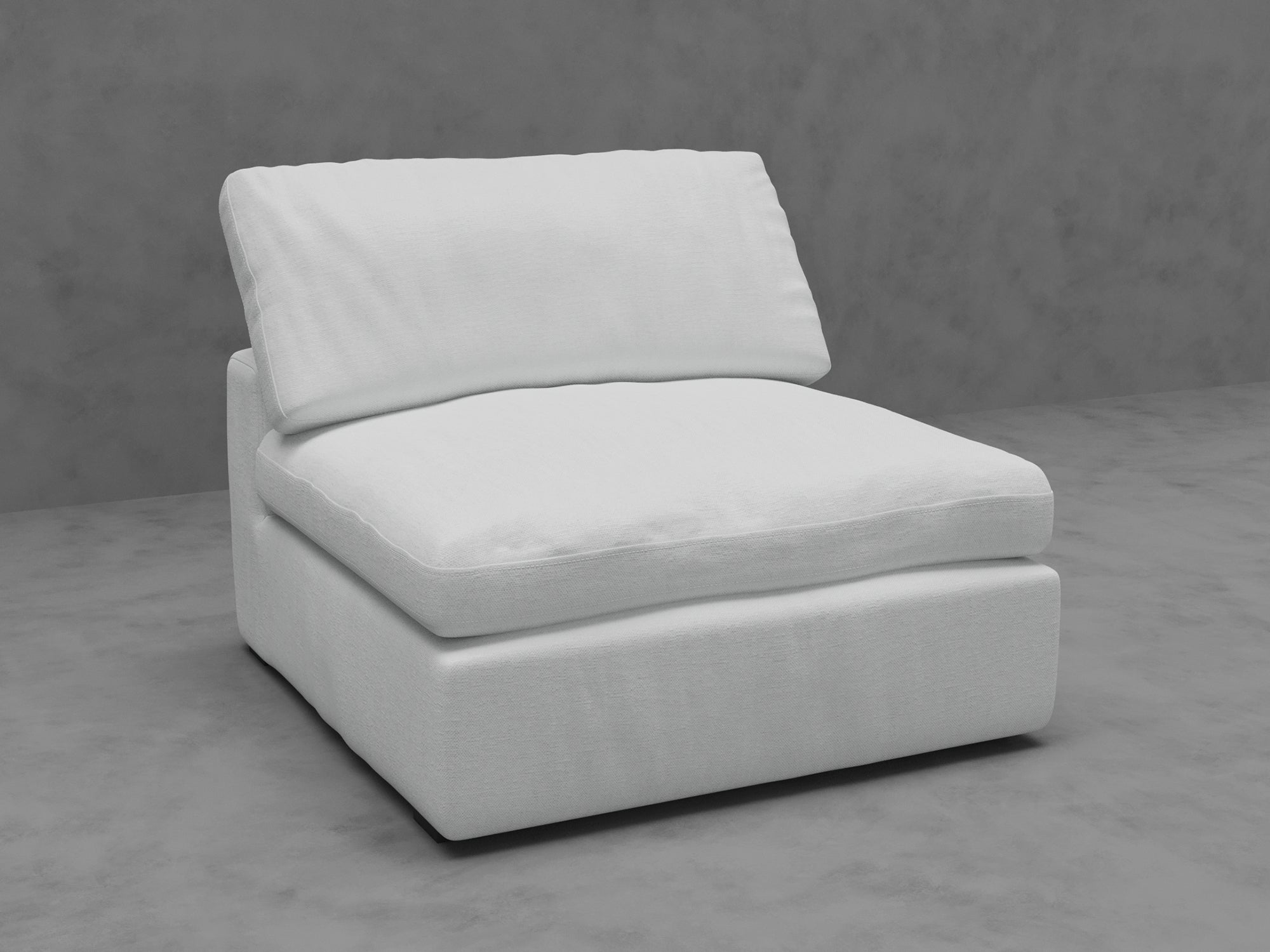 Modular Armless Chair with Down-Blend Cushions - Moisture-Repellent