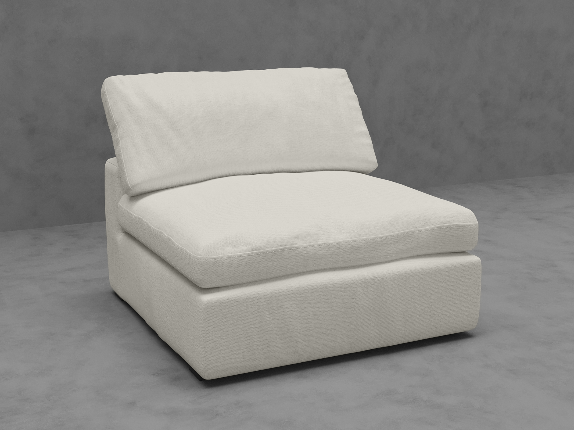 Modular Armless Chair with Down-Blend Cushions - Moisture-Repellent