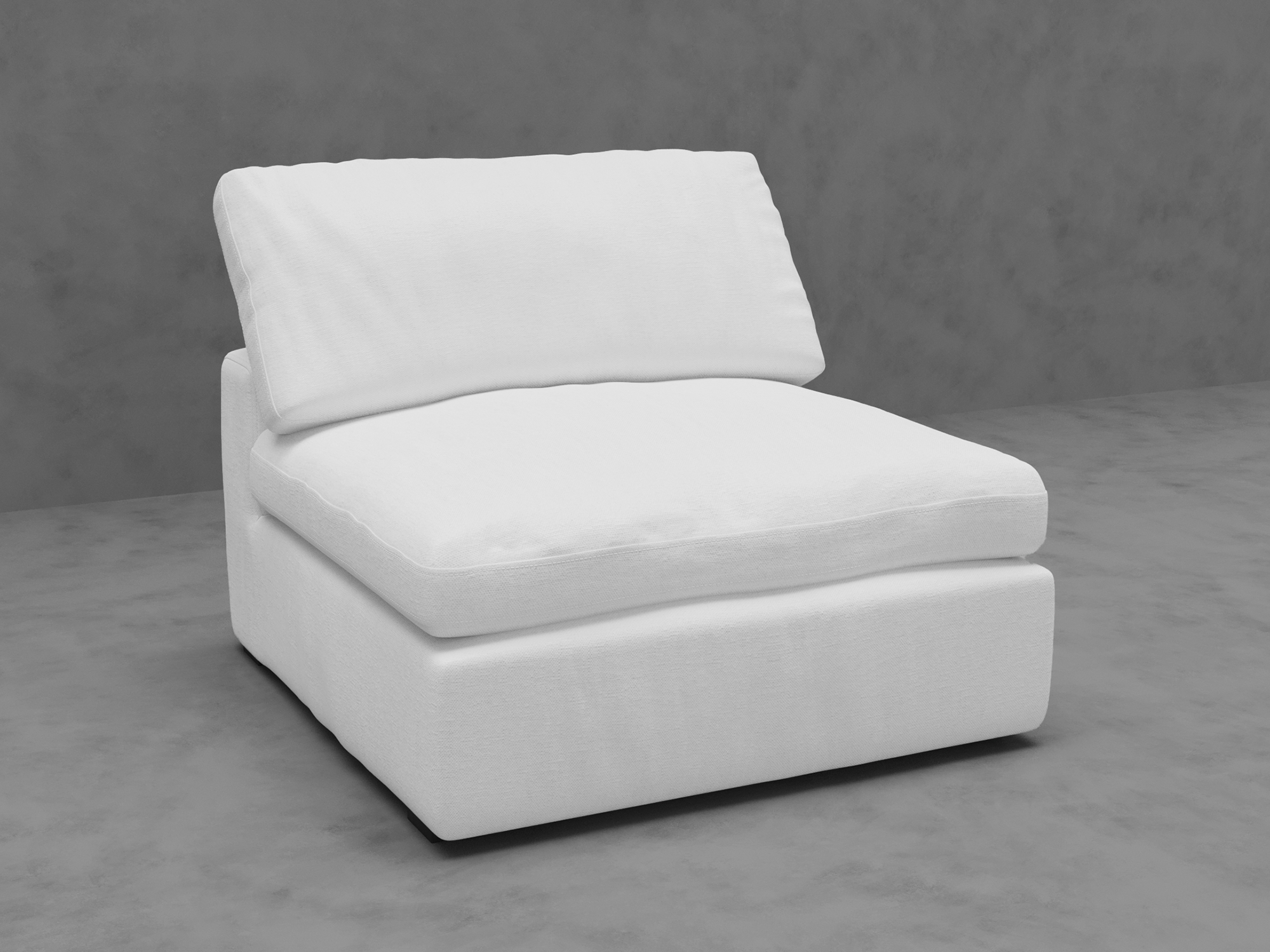 Modular Armless Chair with Down-Blend Cushions - Moisture-Repellent