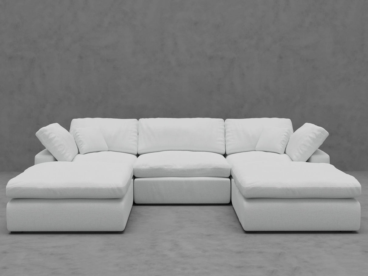 5-Piece Modular U-Shape Sectional Sofa with Ottomans