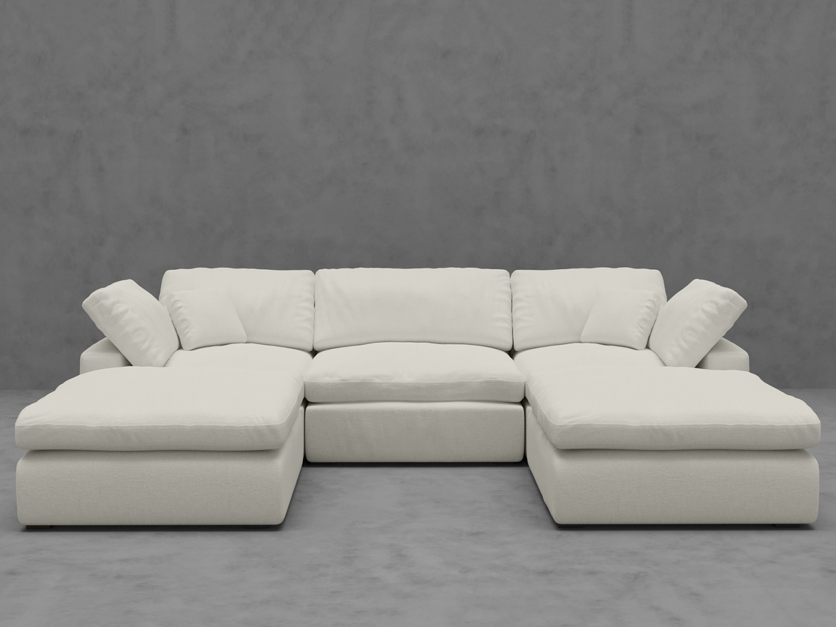 5-Piece Modular U-Shape Sectional Sofa with Ottomans