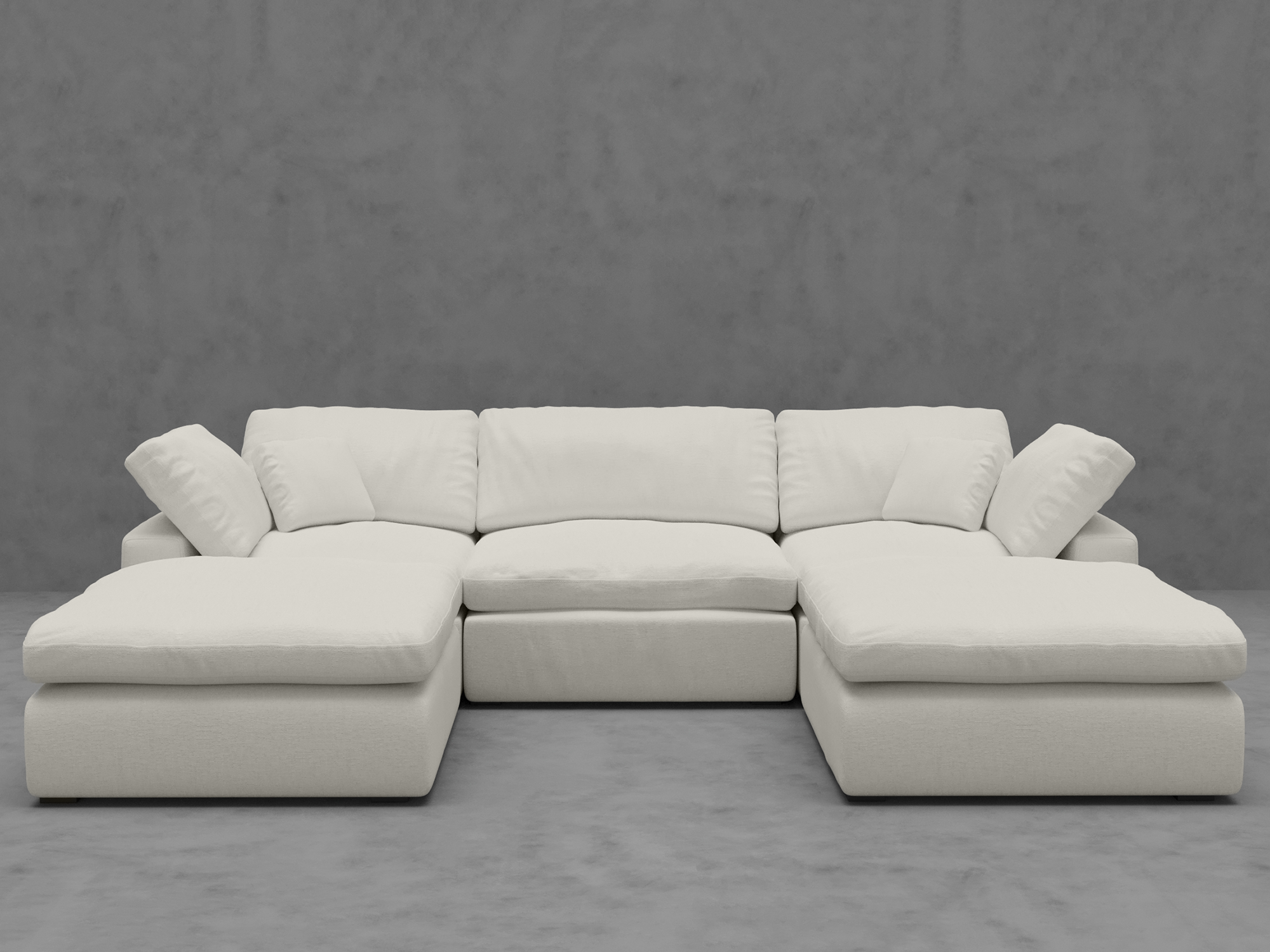 5-Piece Modular U-Shape Sectional Sofa with Ottomans
