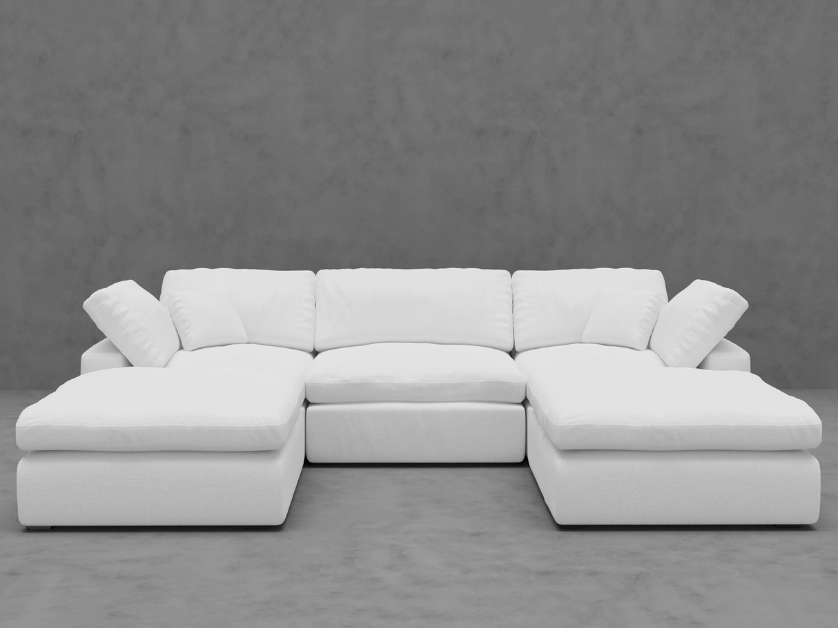 5-Piece Modular U-Shape Sectional Sofa with Ottomans