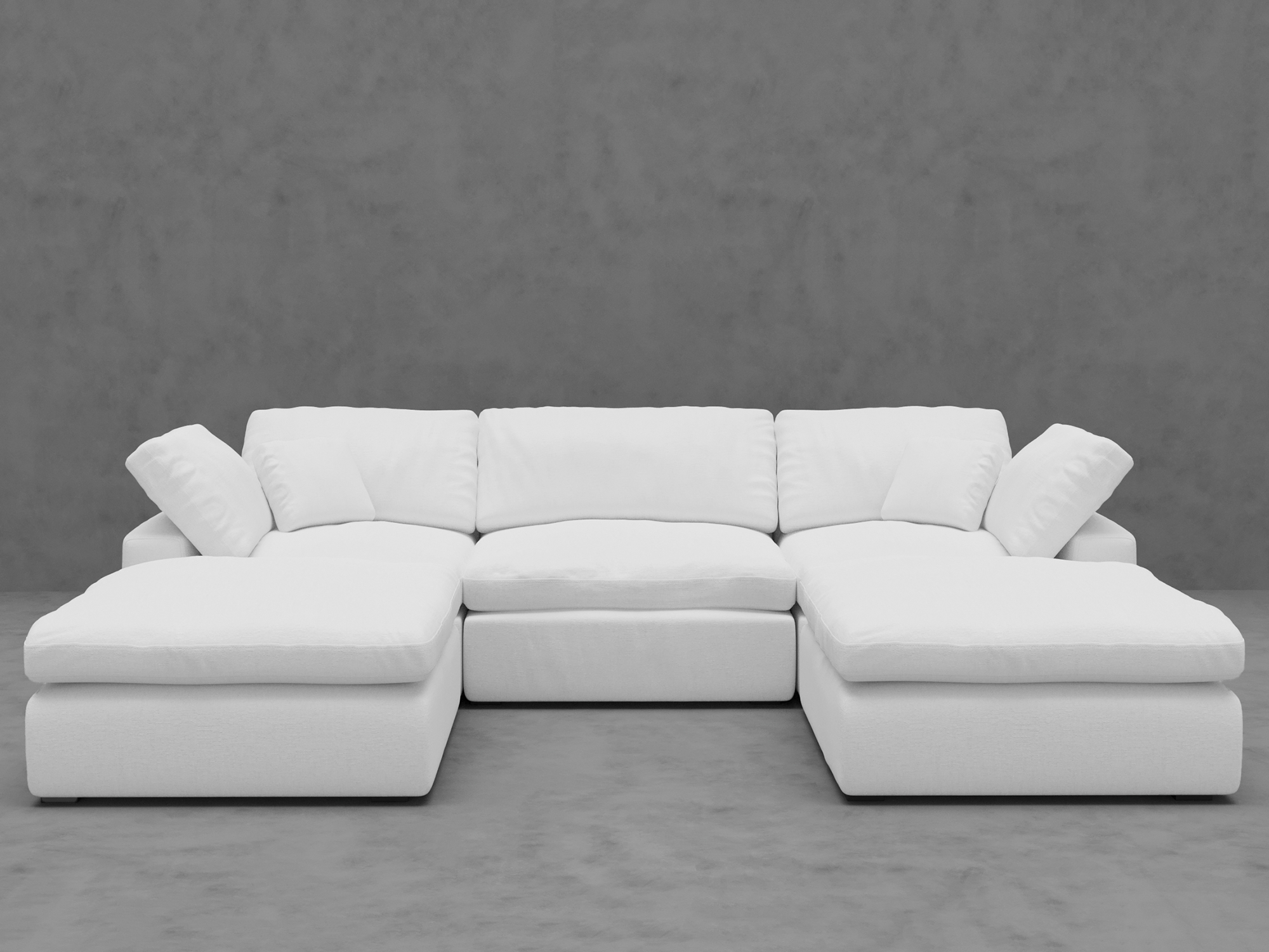 5-Piece Modular U-Shape Sectional Sofa with Ottomans