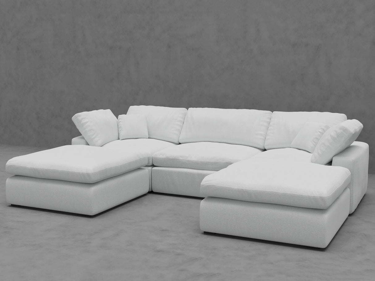 5-Piece Modular U-Shape Sectional Sofa with Ottomans