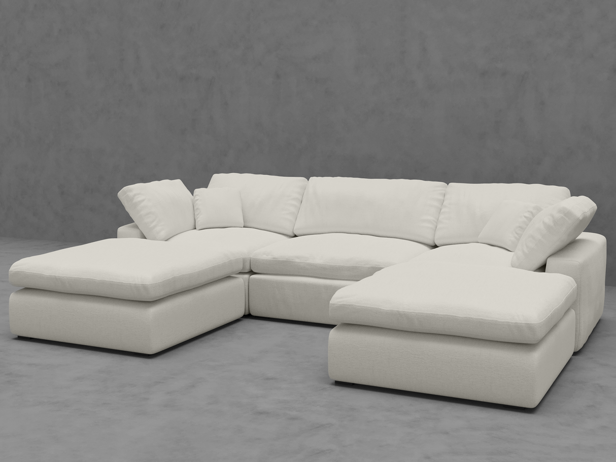 5-Piece Modular U-Shape Sectional Sofa with Ottomans