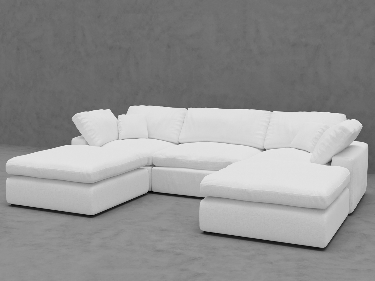 5-Piece Modular U-Shape Sectional Sofa with Ottomans