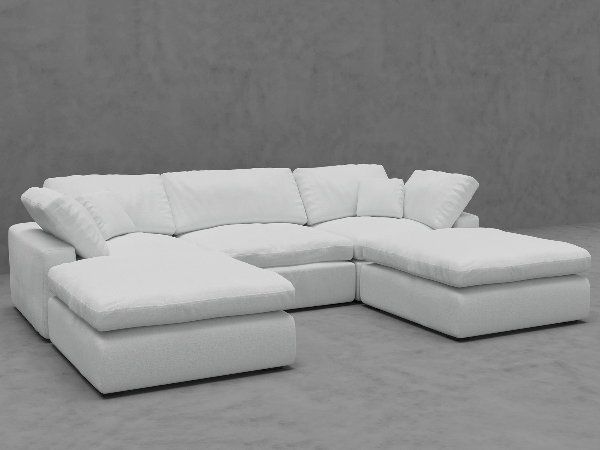 5-Piece Modular U-Shape Sectional Sofa with Ottomans