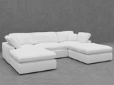 5-Piece Modular U-Shape Sectional Sofa with Ottomans