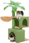 Cactus Cat Tree for Indoor Cats, 53'' Green Cat Tower with Large Cat Condo