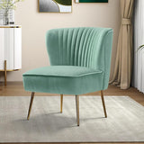 Modern Upholstered Cute Side Chair with Gold Metal Legs