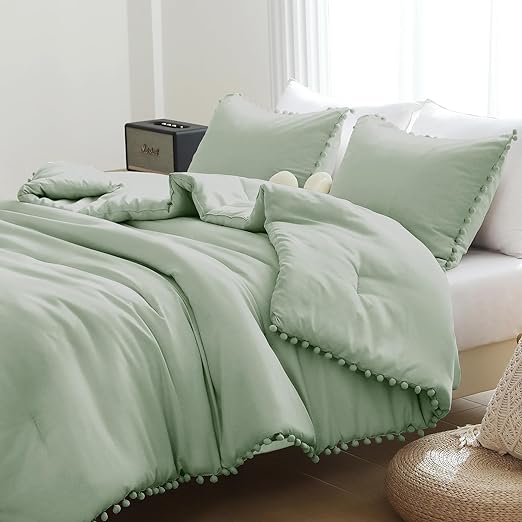 Dark Grey Queen Comforter Set, Reversible Bed in a Bag Bedding Set for All Seasons