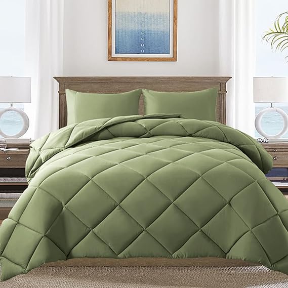 Black Queen Comforter Set with 2 Pillow Shams - 3 Pieces Bed Comforter Set
