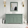 Single Bathroom Vanity Includes White Cabinet with Authentic Italian Carrara Marble