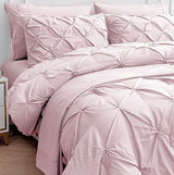 King Comforter Set – 7 Piece Bed in a Bag – Pinch Pleated King Size Bedding Set