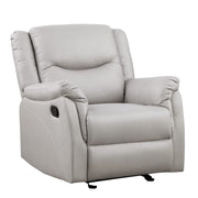 Sereno Light Grey Suede Recliner Chair – Front View Upright