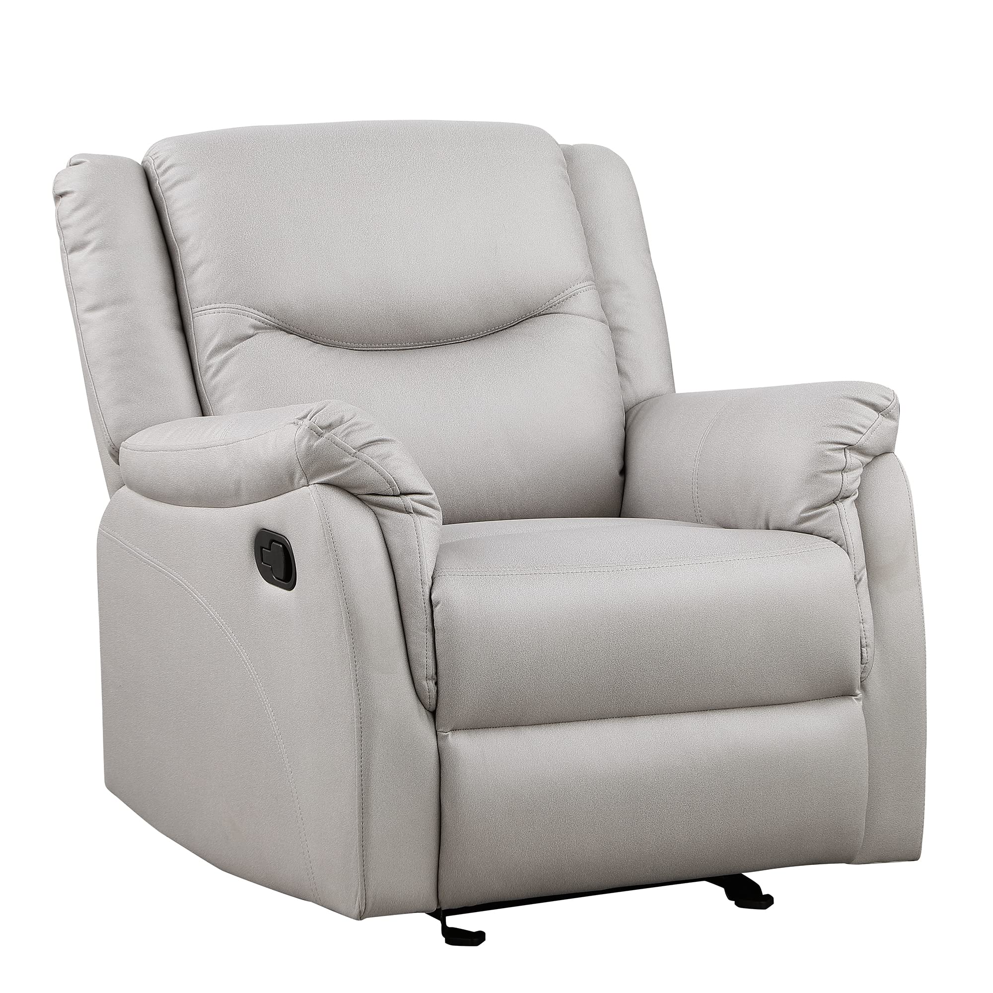 Sereno Light Grey Suede Recliner Chair – Front View Upright
