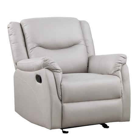Sereno Light Grey Suede Recliner Chair – Front View Upright