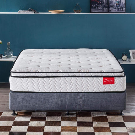 Short queen RV mattress on wood platform bed