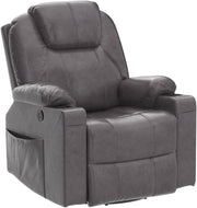 Side Angle of Swivel Rocker Recliner with Footrest and Cup Holders