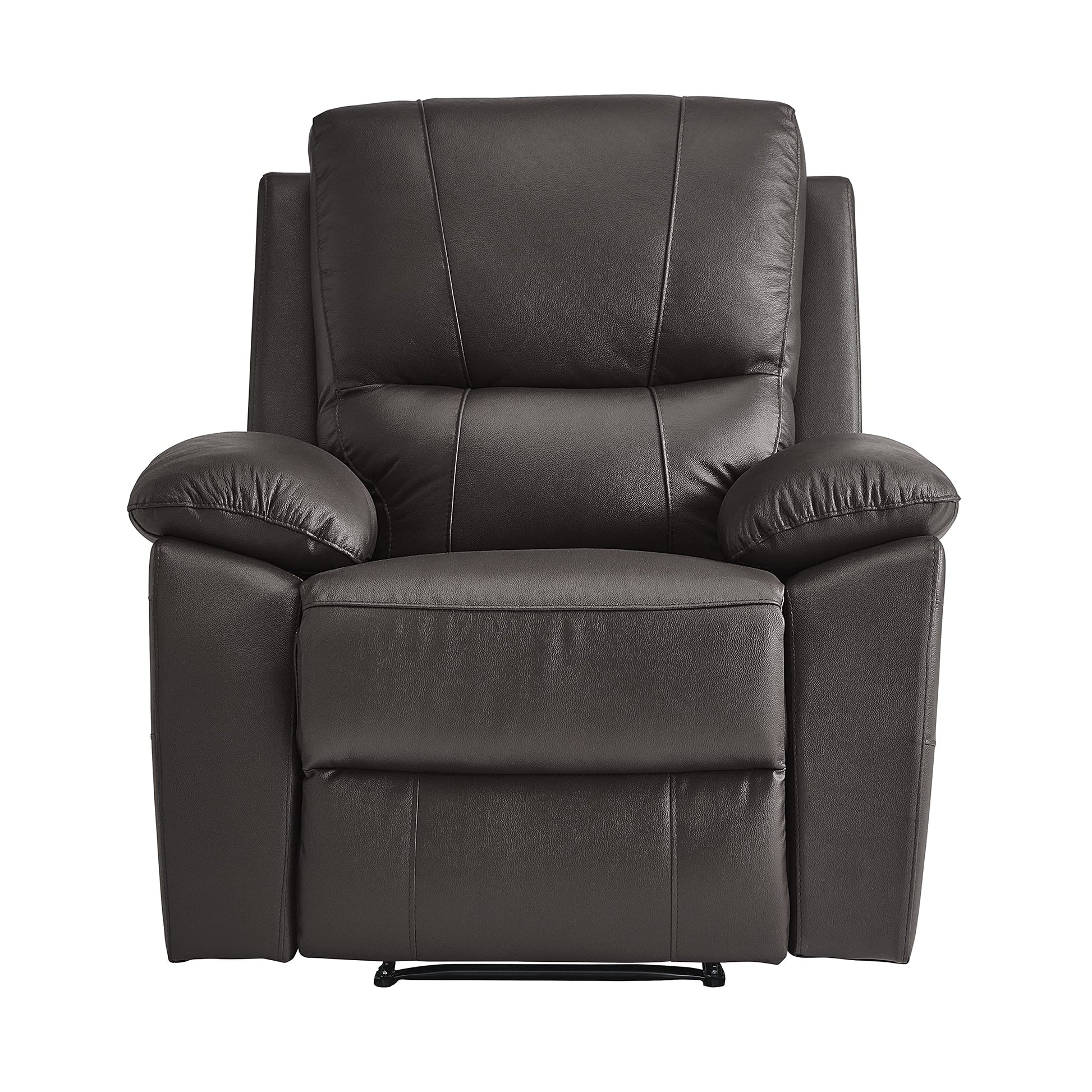 Side View of 3-Position Manual Recliner with Cushioned Back and Seat