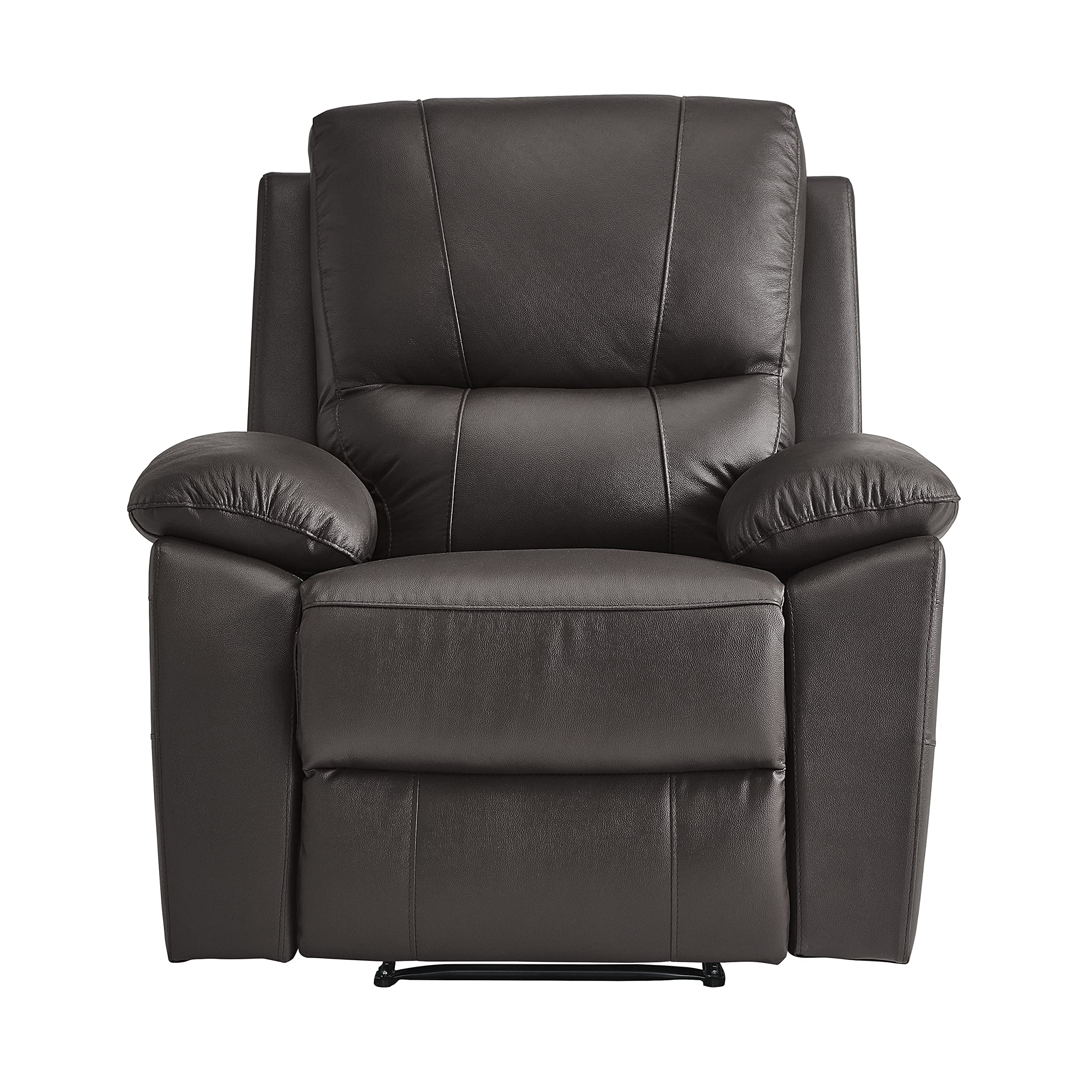 Side View of 3-Position Manual Recliner with Cushioned Back and Seat