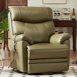 Side View of Green Recliner Chair with Footrest Extended