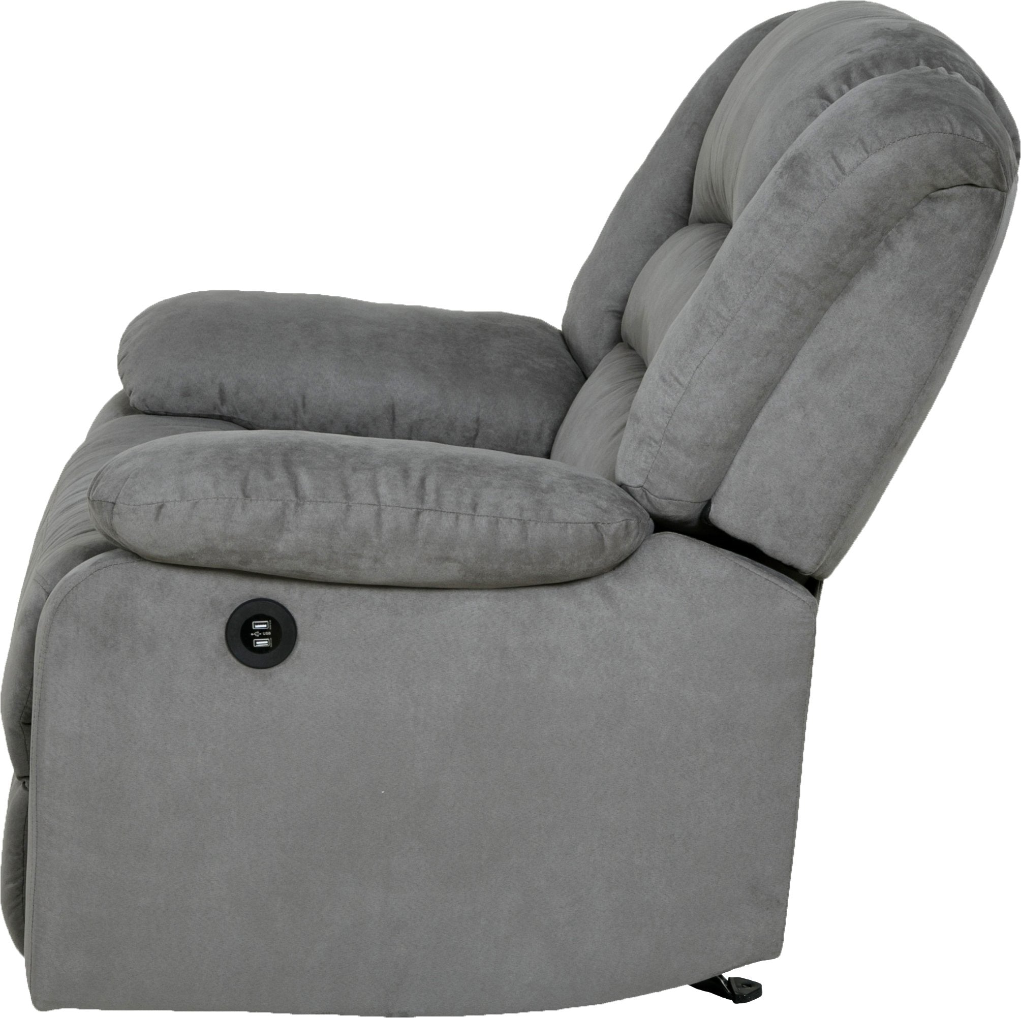 Side View of Plush Massage Chair with Remote Pocket

